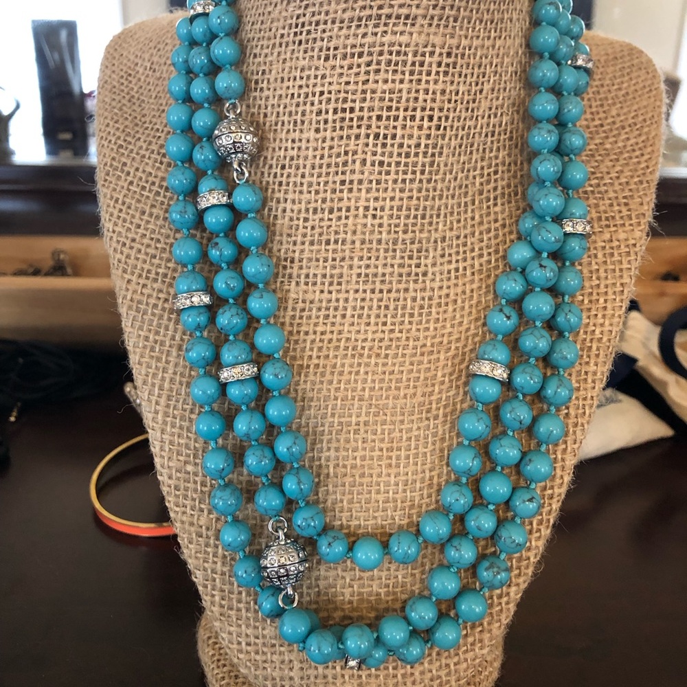 Semi precious turquoise convertible necklace